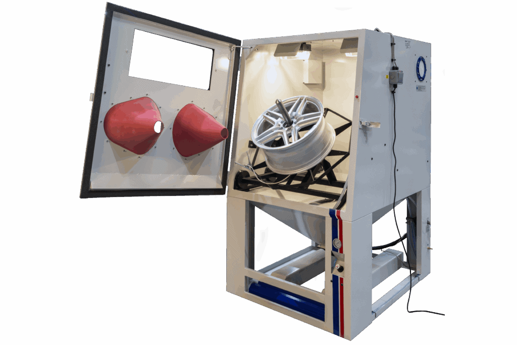 Finishing Application Industries – Wheelmaster – lightly blast etches alloy wheels