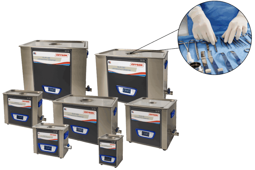 GUK Ultrasonic Baths - medical laboratories for cleaning instruments, implants, glassware and syringes, prior to sterilisation